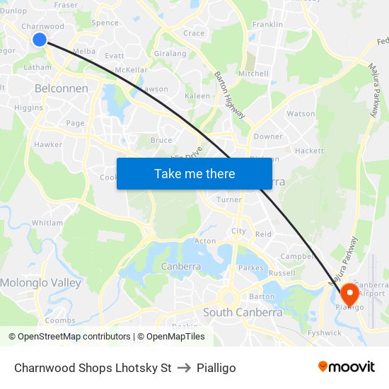 Charnwood Shops Lhotsky St to Pialligo map