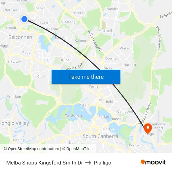 Melba Shops Kingsford Smith Dr to Pialligo map