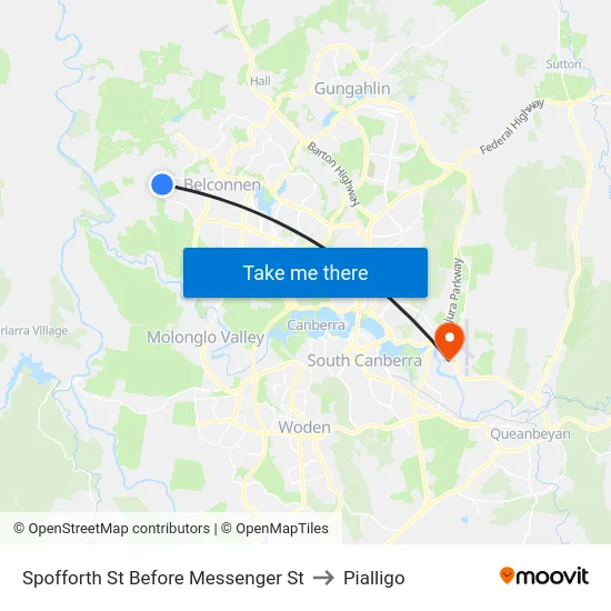 Spofforth St Before Messenger St to Pialligo map
