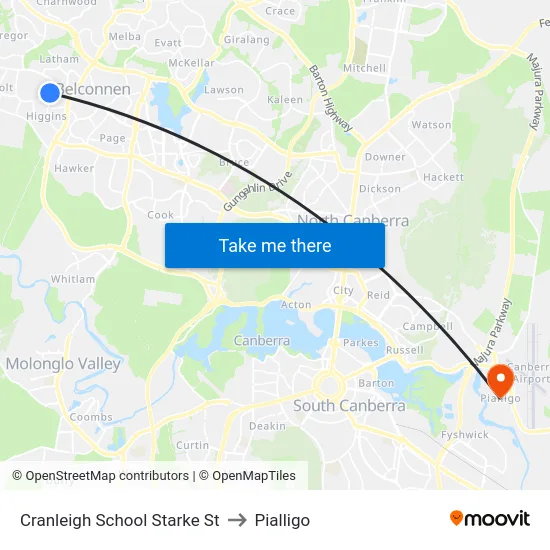 Cranleigh School Starke St to Pialligo map