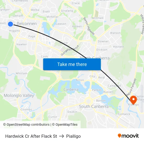 Hardwick Cr After Flack St to Pialligo map