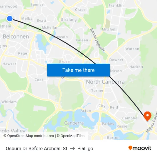Osburn Dr Before Archdall St to Pialligo map