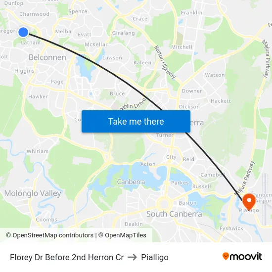 Florey Dr Before 2nd Herron Cr to Pialligo map