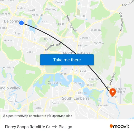 Florey Shops Ratcliffe Cr to Pialligo map