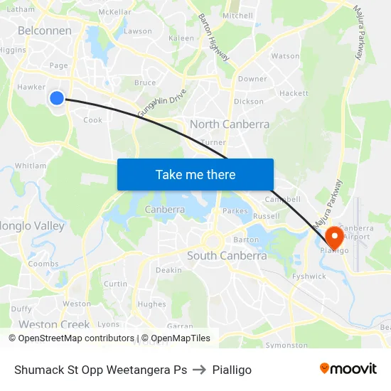 Shumack St Opp Weetangera Ps to Pialligo map