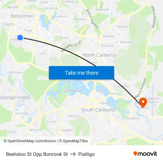 Beetaloo St Opp Bonrook St to Pialligo map