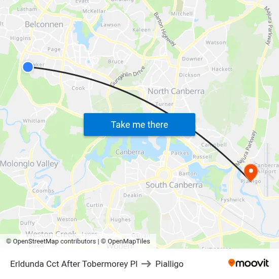 Erldunda Cct After Tobermorey Pl to Pialligo map