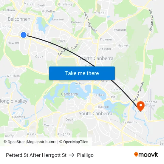 Petterd St After Herrgott St to Pialligo map