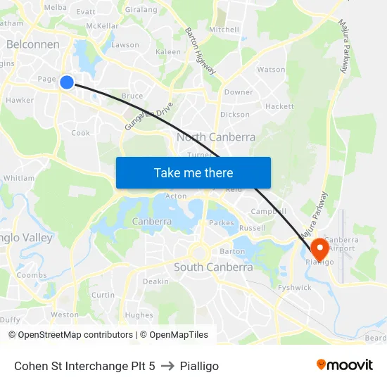 Cohen St Interchange Plt 5 to Pialligo map