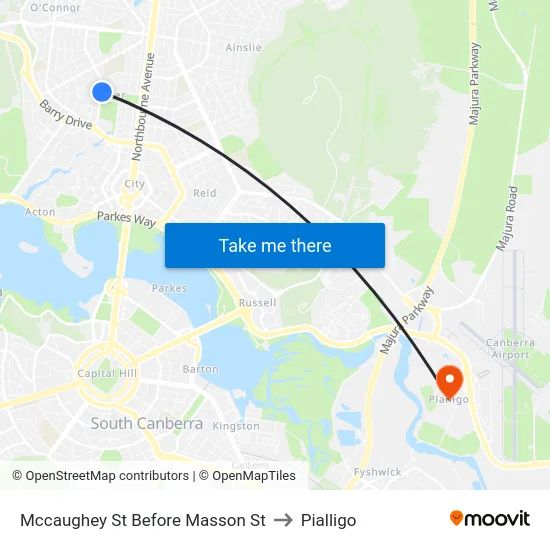 Mccaughey St Before Masson St to Pialligo map