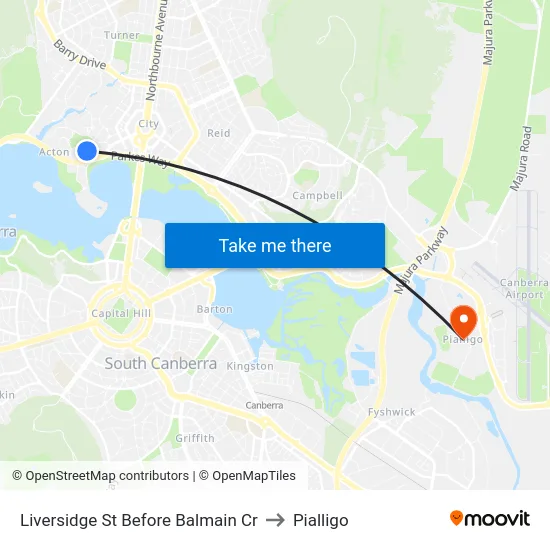 Liversidge St Before Balmain Cr to Pialligo map