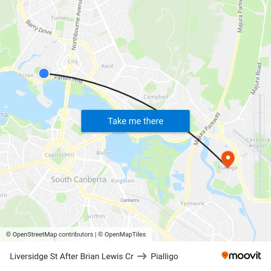 Liversidge St After Brian Lewis Cr to Pialligo map