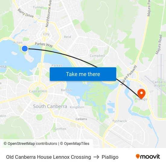 Old Canberra House Lennox Crossing to Pialligo map