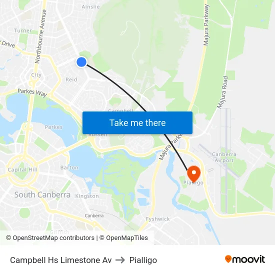 Campbell Hs Limestone Av to Pialligo map
