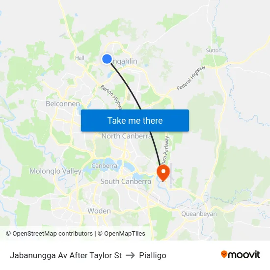 Jabanungga Av After Taylor St to Pialligo map