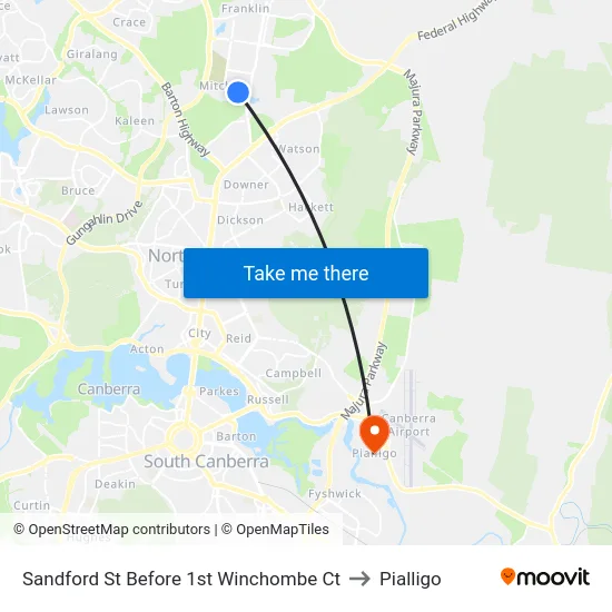 Sandford St Before 1st Winchombe Ct to Pialligo map