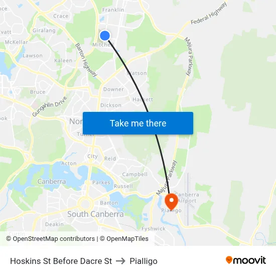 Hoskins St Before Dacre St to Pialligo map