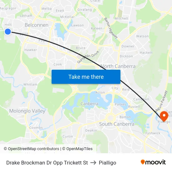 Drake Brockman Dr Opp Trickett St to Pialligo map