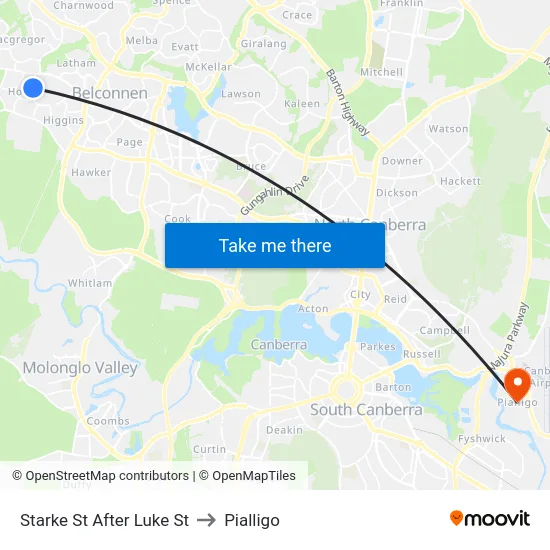 Starke St After Luke St to Pialligo map