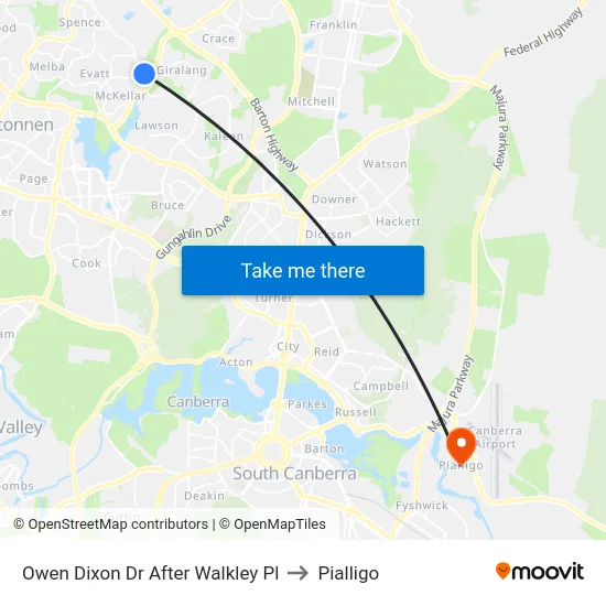 Owen Dixon Dr After Walkley Pl to Pialligo map