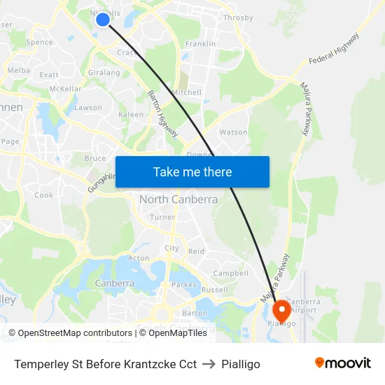 Temperley St Before Krantzcke Cct to Pialligo map