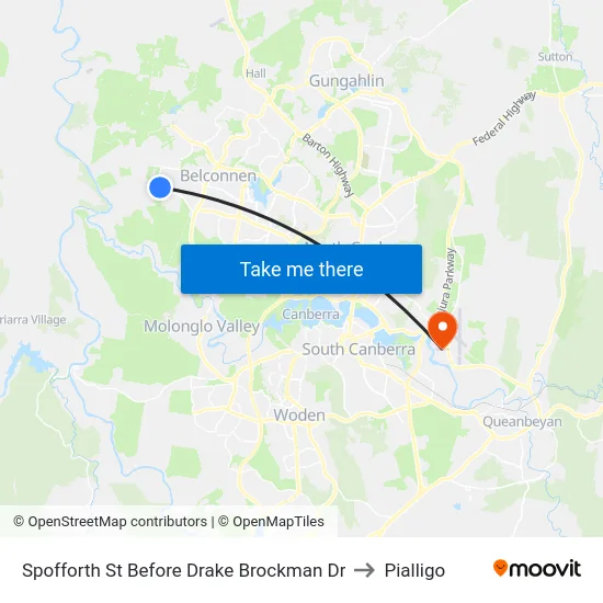 Spofforth St Before Drake Brockman Dr to Pialligo map