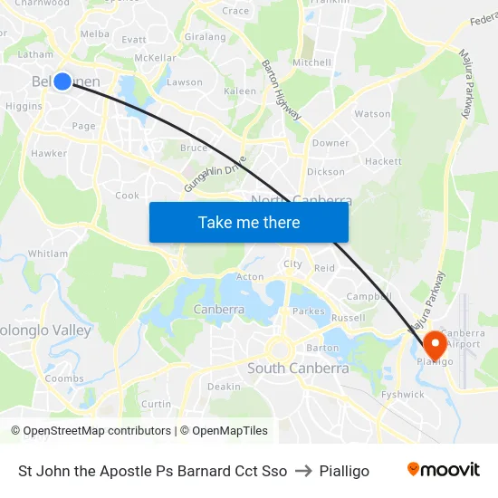 St John the Apostle Ps Barnard Cct Sso to Pialligo map