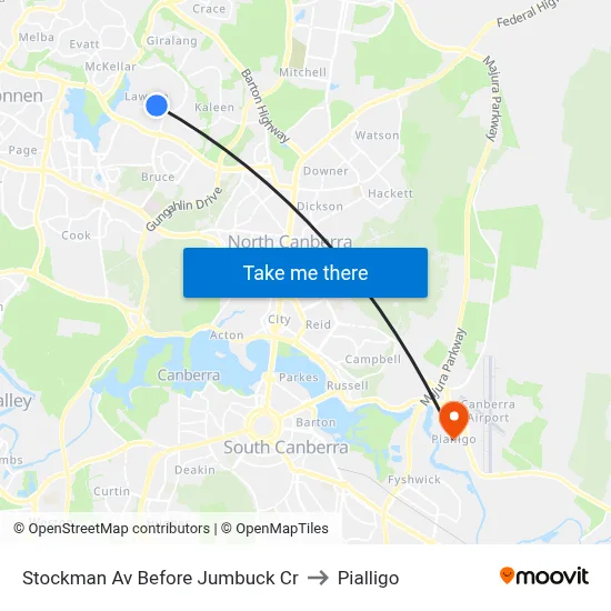 Stockman Av Before Jumbuck Cr to Pialligo map