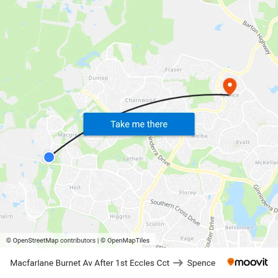 Macfarlane Burnet Av After 1st Eccles Cct to Spence map