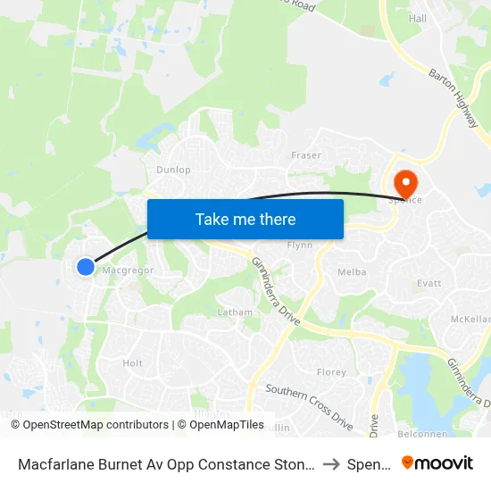 Macfarlane Burnet Av Opp Constance Stone St to Spence map