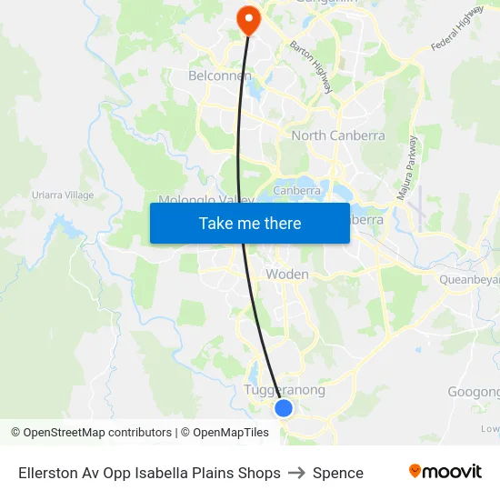 Ellerston Av Opp Isabella Plains Shops to Spence map