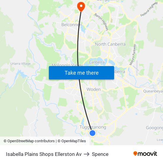 Isabella Plains Shops Ellerston Av to Spence map