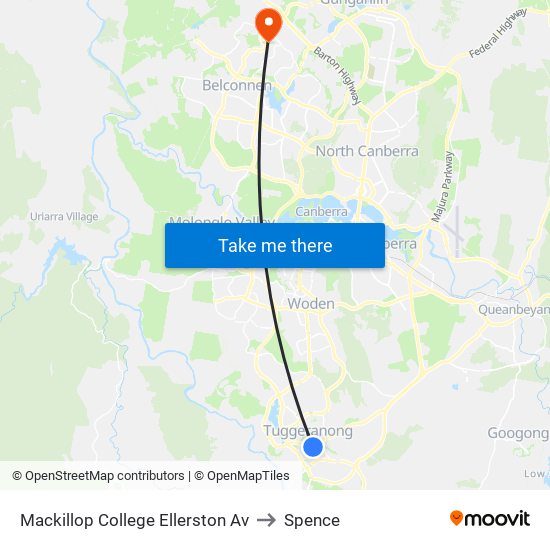 Mackillop College Ellerston Av to Spence map