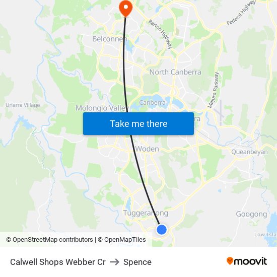 Calwell Shops Webber Cr to Spence map