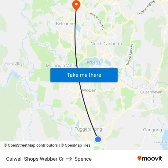 Calwell Shops Webber Cr to Spence map