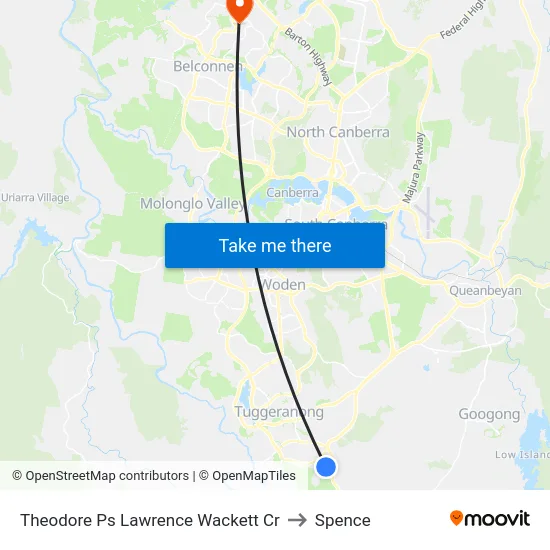 Theodore Ps Lawrence Wackett Cr to Spence map