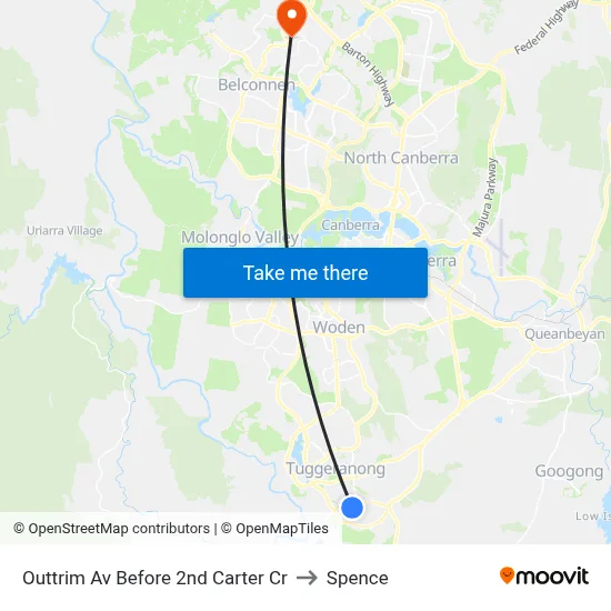 Outtrim Av Before 2nd Carter Cr to Spence map
