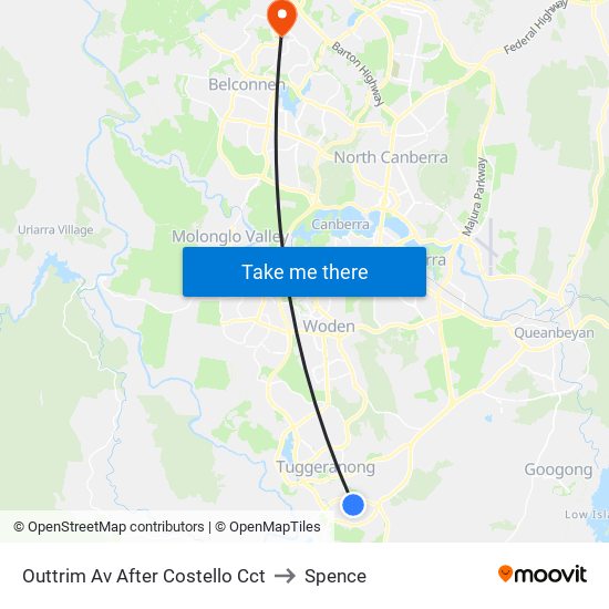 Outtrim Av After Costello Cct to Spence map