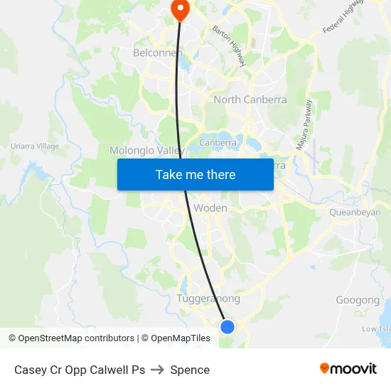 Casey Cr Opp Calwell Ps to Spence map