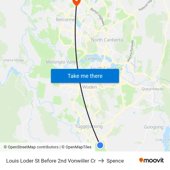 Louis Loder St Before 2nd Vonwiller Cr to Spence map