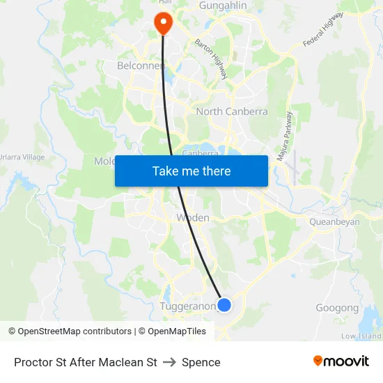 Proctor St After Maclean St to Spence map