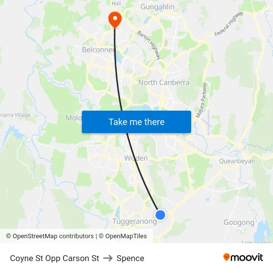 Coyne St Opp Carson St to Spence map
