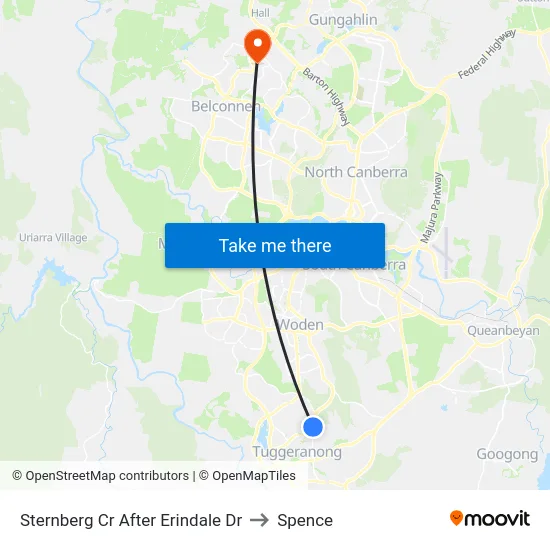 Sternberg Cr After Erindale Dr to Spence map