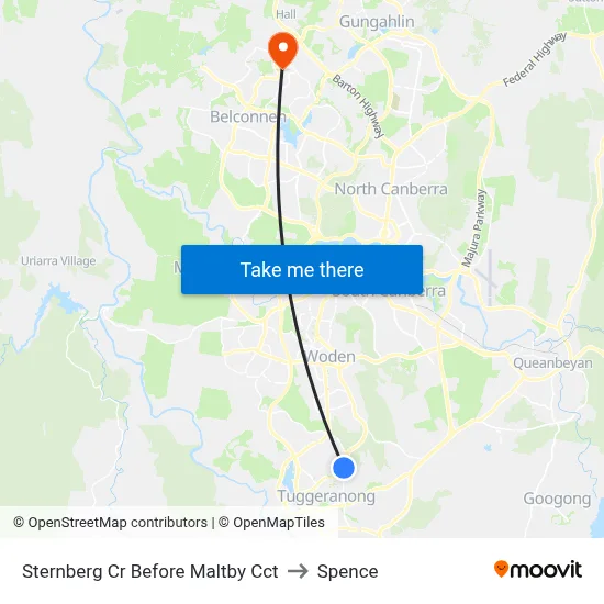 Sternberg Cr Before Maltby Cct to Spence map