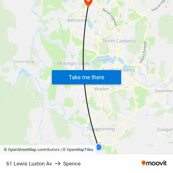 61 Lewis Luxton Av to Spence map