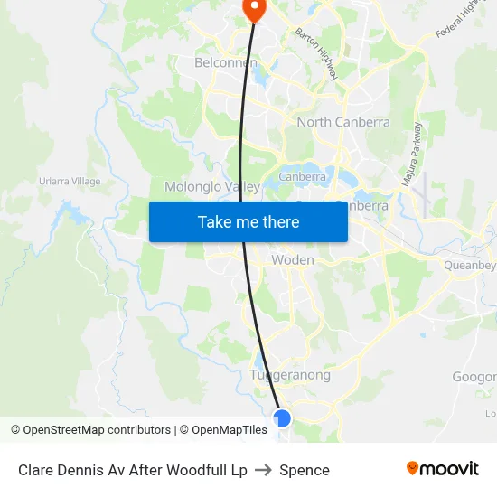 Clare Dennis Av After Woodfull Lp to Spence map