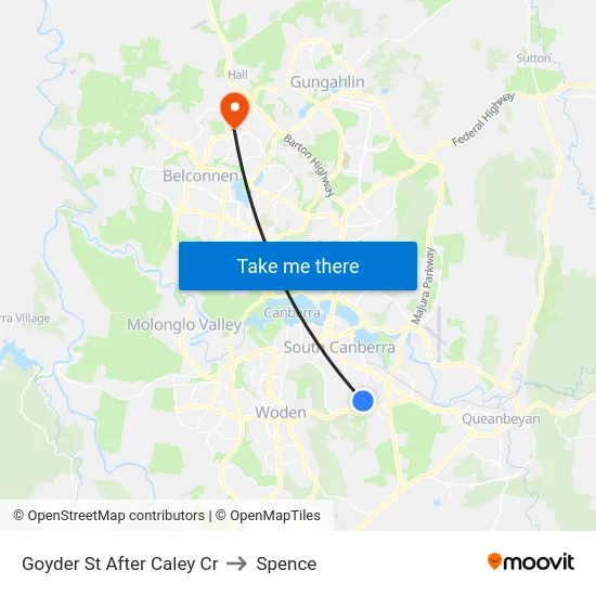 Goyder St After Caley Cr to Spence map