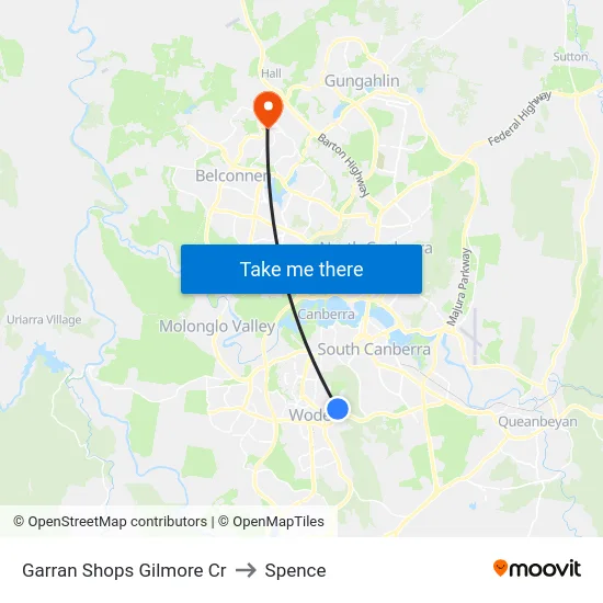 Garran Shops Gilmore Cr to Spence map