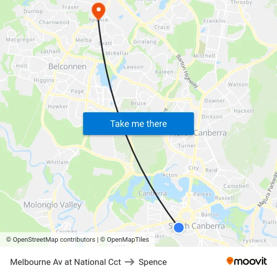 Melbourne Av at National Cct to Spence map