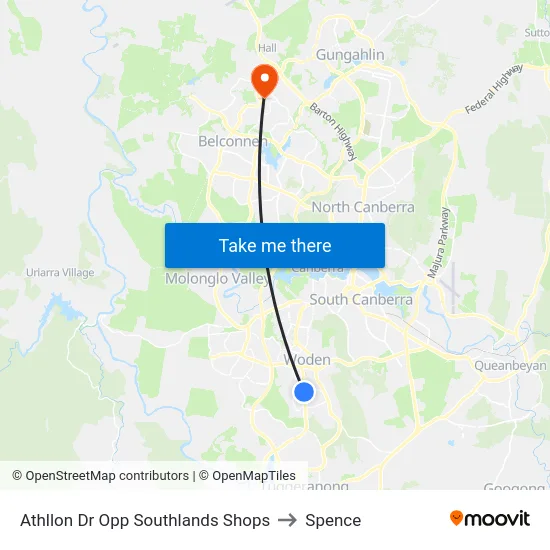 Athllon Dr Opp Southlands Shops to Spence map